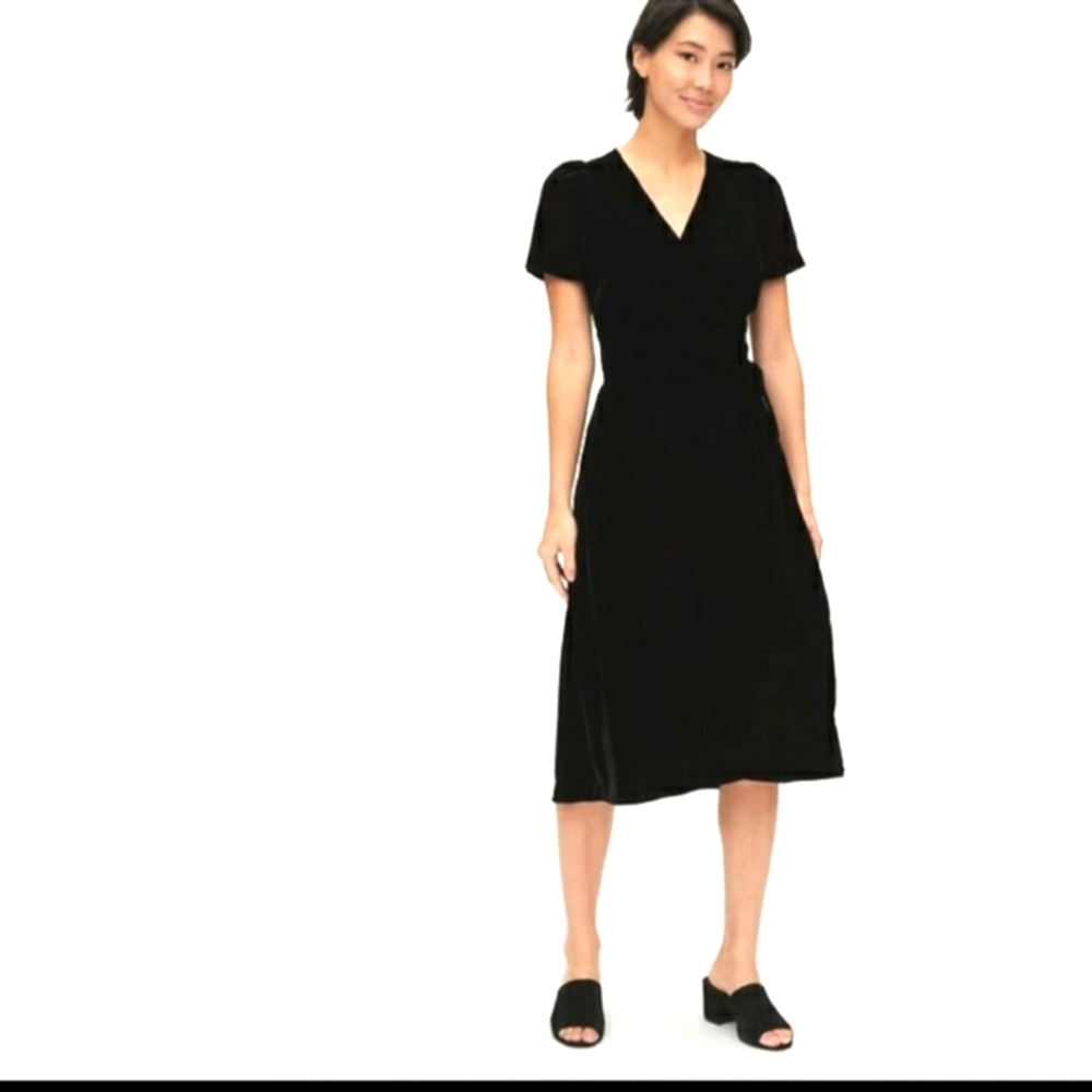 Velvet Midi Wrap Dress